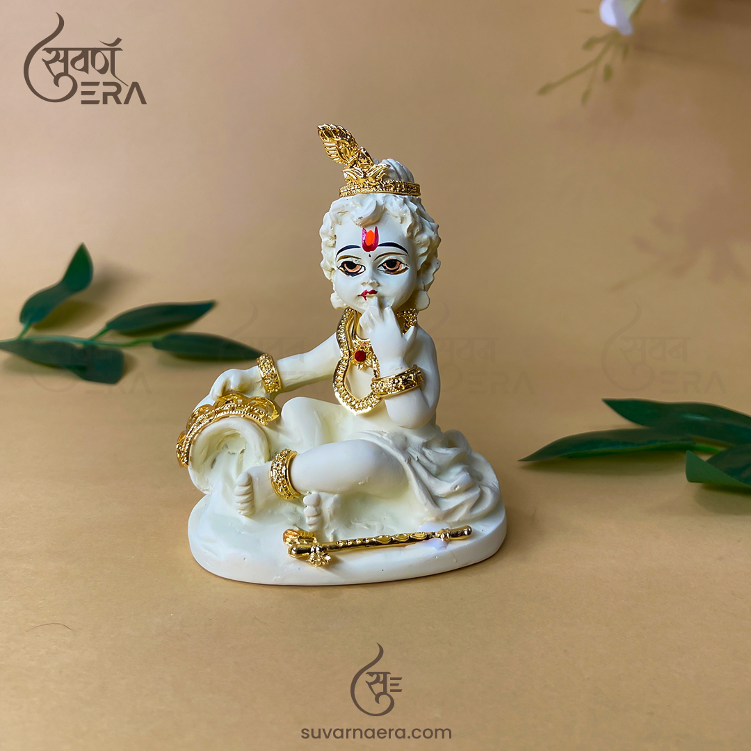 Bal Gopal Murti for Car Dashboard 3.5 inch (Off-white color)